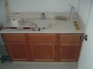 before picture of vanity